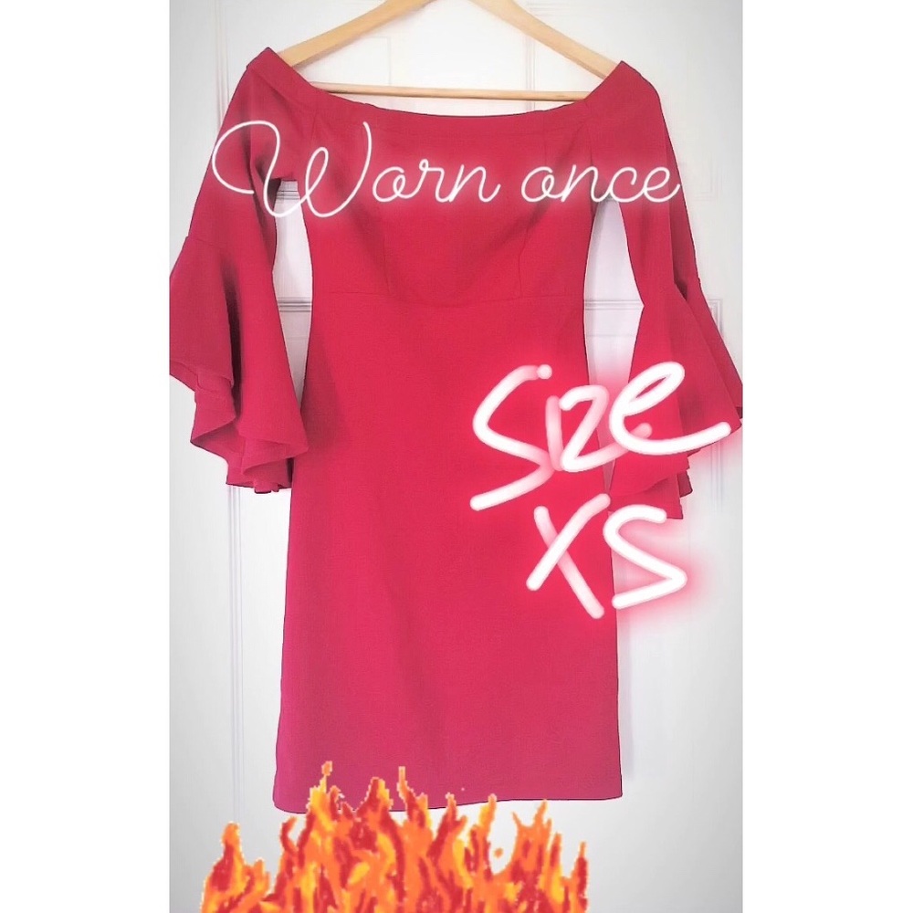 Red off the shoulder bodycon